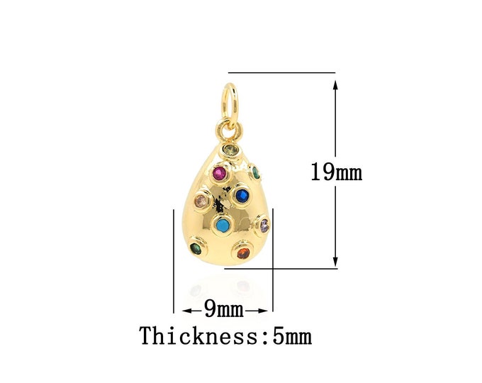 18K Gold Filled Water Drop pendant,Gold Water Drop Charms,Water Drop Charm Bracelet Necklace for DIY Jewelry Making Supply
