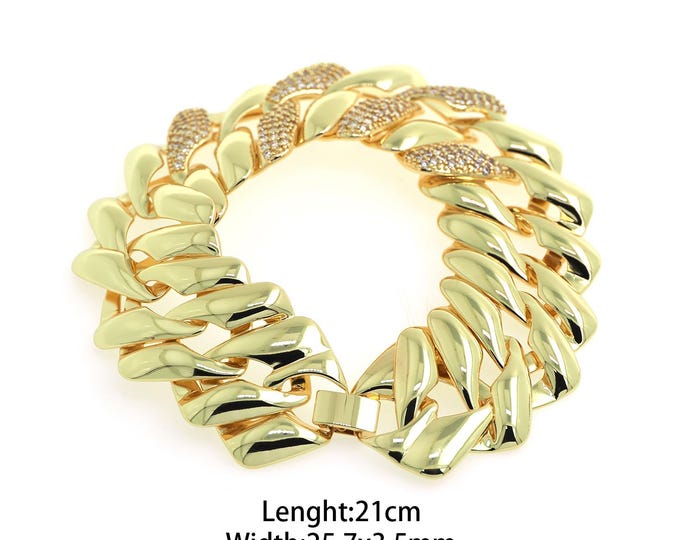 18K Gold Filled Thin Link Chain Bracelet,Square Chain Bracelets,Hip-Hop Style Bracelets, Gifts for Him,