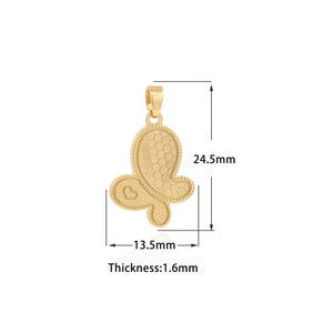 Insect charme, 18K goud gevulde vlinder hanger, vlinder ketting charmes vlinder charme, DIY sieraden benodigdheden, 24,5x13,5x1,6mm