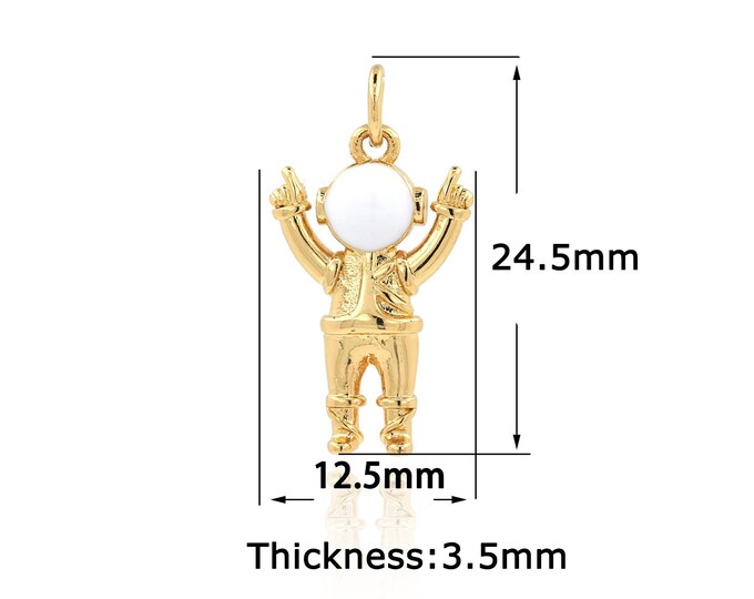 18K Gold Filled Astronaut Pendant,Gold Dainty Astronaut Pendant,Simple Pendant,Gift for Her