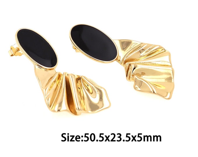 1 pair 18K Gold Filled Enamel Stud Earrings,Gold Dainty Bohemian Stud Earring,Simple Stud Earrings,Gift for Her