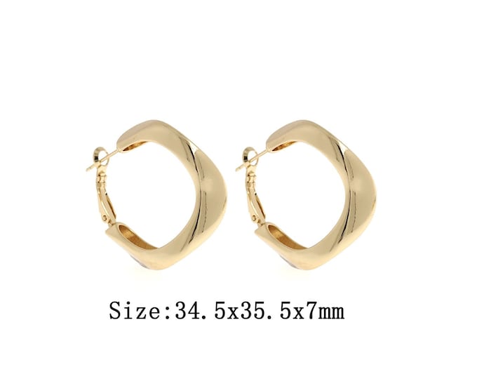18K Gold Filled  Round Stud Earrings, MicroPaved CZ Gold Round Minimalist Stud Earrings,Round Stud Earrings,Hypoallergenic