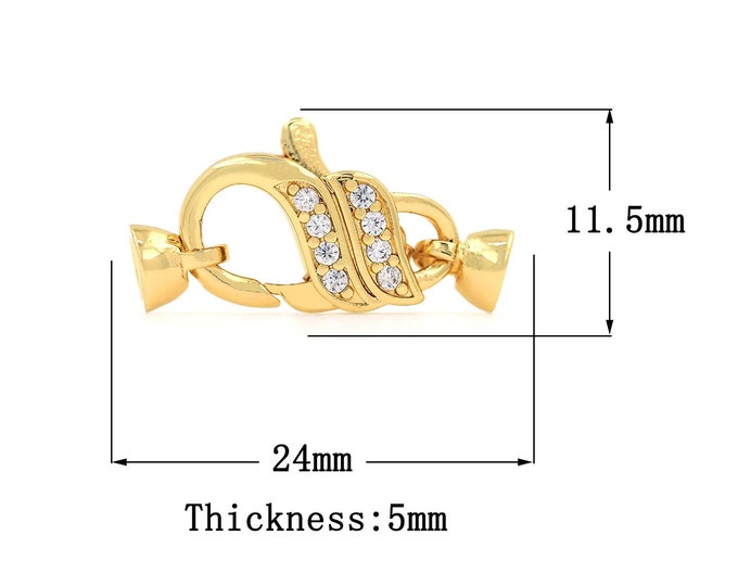 18K Gold Filledl Snap Clasp,Gold Dainty Snap Clasp,Snap Clasp Bracelet Necklace for DIY Jewelry Making Supply