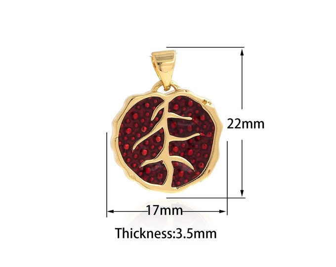 18K Gold Filled Leaf pendant,Gold Dainty Round Charms,Simple pendant Bracelet Necklace for DIY Jewelry Making Supply,22x17x3.5mm