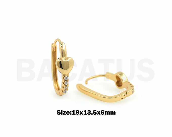 Heart Earrings, 18K Gold Filled Love Earrings, Rectangle Earrings,Fashion Earrings,Gift For Her,Dainty Earrings,Square Earrings,19x13.5x6mm