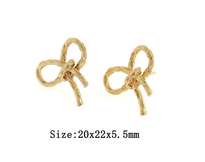 18K Gold Filled  Knot Stud Earrings, MicroPaved CZ Gold Knot Minimalist Stud Earrings,Knot Stud Earrings,Hypoallergenic