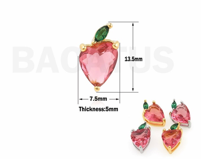Cubic Zirconia Gem Heart Shape Jewelry Gradient Zircon Crystal Heart Pendant Crystal Gem Heart Pendant Discovered Wholesale 13.5x7.5x5mm
