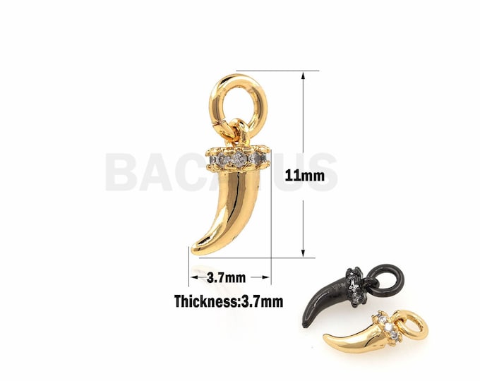 1PCS Mini Pepper Charm, Small Pepper Pendant, Pepper Charm, CZ Pepper Necklace, Suitable For Jewelry Making Accessories 11x3.7x3.7mm