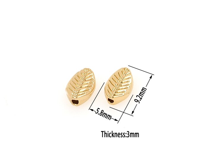 18K Gold Filled Leaf Beads,Gold Leaf Beads,DIY Bracelet Necklace Earrings Jewelry Making
