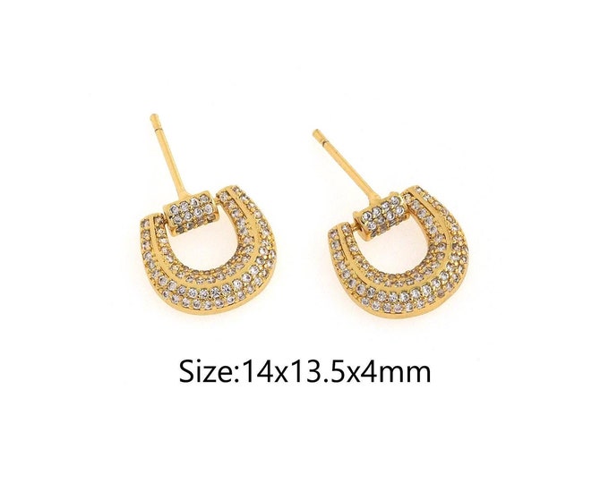 18K Gold Filled Oval Earrings,  Hook Earrings, Copper Ear Wire, DIY Jewelry Earring ,