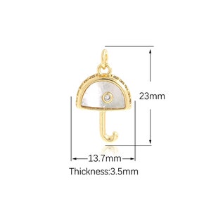 18K Gold Filled Umbrella Pendant Shell Umbrella Pendant Umbrella Necklace Pendant Is Suitable For Bracelets Jewelry Making Supplie