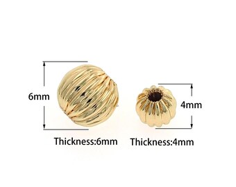 10 pcs 18K Gold Filled Spacer Round Beads,Gold Round Beads, DIY Bracelet Necklace Earrings Jewelry Making