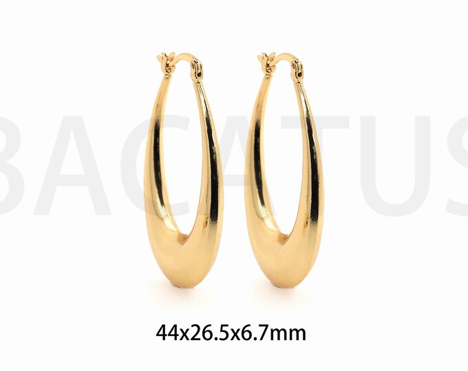 1Pair 18K Gold Filled Round Zircon Earrings  Boho Earrings Polygonal Earrings Fine Earrings Gift for Her,Round Earrings,44x26.5x6.7mm