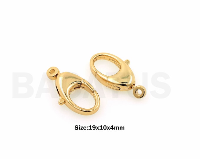 Lobster clasp, 18K gold filled carabiner, spring clasp, necklace clasp, snap clasp, snap clasp, oval clasp, DIY jewelry supplies, 19x10x4mm