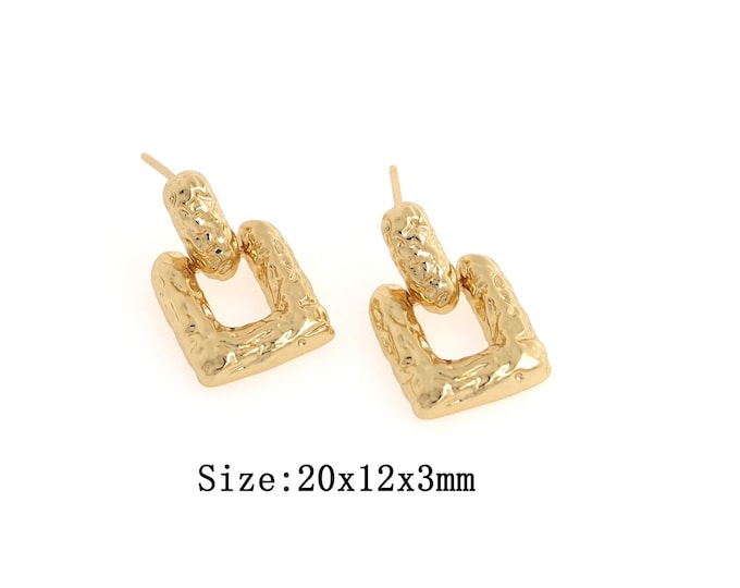 18K Gold Filled  Square Stud Earrings, Square Stud Earrings, Gold Square Minimalist Stud Earrings,Hypoallergenic