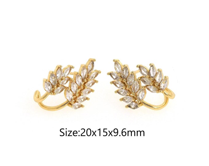 1 pair 18K Gold Filled Leaf Stud Earrings,Gold Dainty Leaf Stud Earrings,Simple Stud Earrings,Gift for Her
