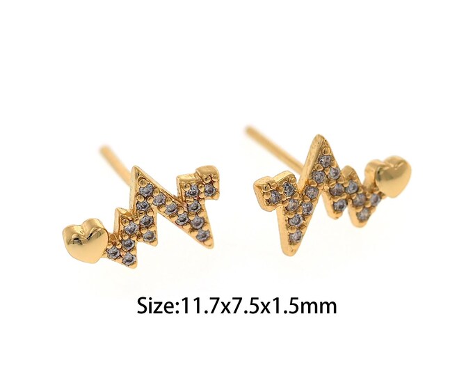 Dainty Heartbeat Earrings  Heartbeat  Earrings  18K Gold Filled Heartbeat Earrings Gift For Her