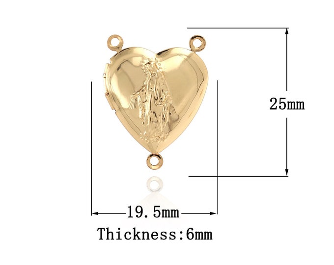 18K Gold Filled Photo Frame Pendant,Virgin Charms,Religion pendant Bracelet Necklace for DIY Jewelry Making Supply,25x19.5x6mm