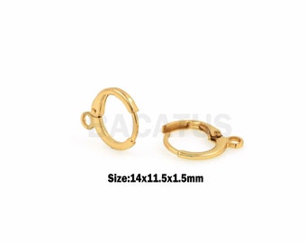 1 Pair, 18K Gold Filled Round Lever Back Earring Accessories,Dangle Earrings,Round Earrings, A Gift For Her,Pierced Earrings, 14x11.5x1.5mm