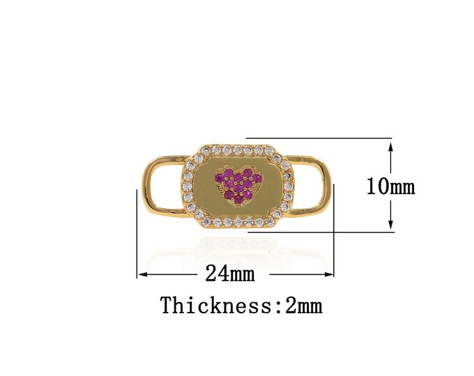 18K Gold Filled Heart Connector,Gold Dainty Heart Connector,Heart Connector Bracelet Necklace for DIY Jewelry Making Supply
