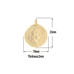 Pendentif portrait en or 18 carats, breloques personnages délicats en or, collier bracelet à breloques en relief pour la fabrication de bijoux à bricoler soi-même