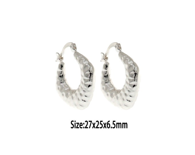 1 Pair, Silver Filled Hoop Earrings, Silver Earrings, Dainty Earrings, Silver Hoop Earrings, Gift for Her