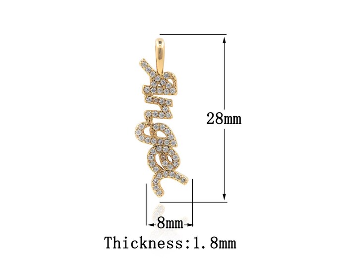 18K Gold Filled ANGEL pendant,Gold Dainty long Charms,ANGEL Charm Bracelet Necklace for DIY Jewelry Making Supply