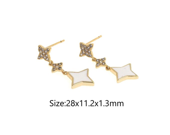 18K Gold Filled Polaris Earrings Findings,Tassel Earrings, Dangling Earrings Micropavé CZ Earrings,Polaris Earrings ,Hypoallergenic