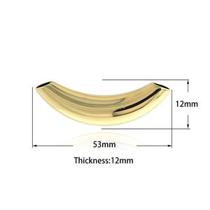 Dainty Curved Cylindrical Beads, 18K Gold Filled Cylindrical Spacer Beads, DIY Bracelet Necklace Accessories,