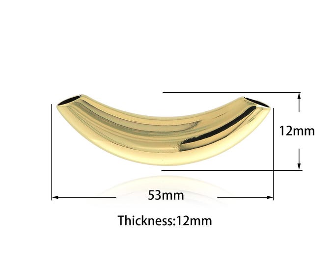 Dainty Curved Cylindrical Beads, 18K Gold Filled Cylindrical Spacer Beads, DIY Bracelet Necklace Accessories,