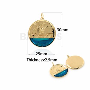 Enamel Pirate Ship Pendant, 18K Gold Filled Pirate Ship Charm, Nautical Charm, Nautical Pendant, DIY Jewelry Accessories, 30x25x2.5mm