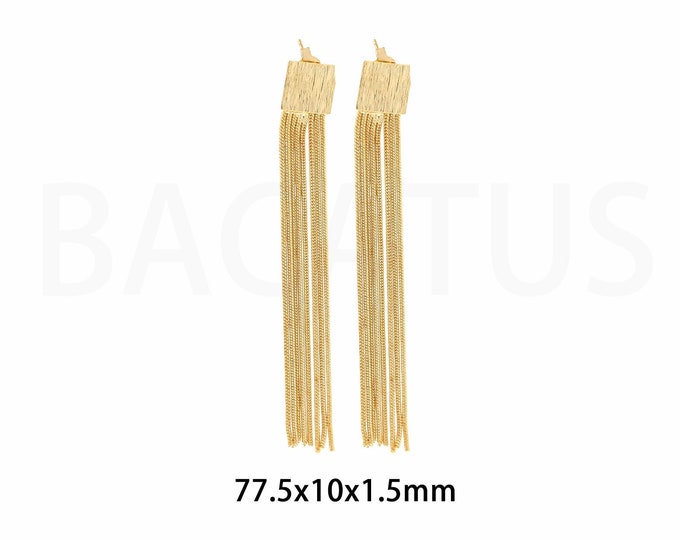 Fashion Earrings,Thin Tassel Earrings, Round Earrings,18K Gold Filled Drop Earrings,Statement Earrings, Gift For Her,77.5x10x1.5mm