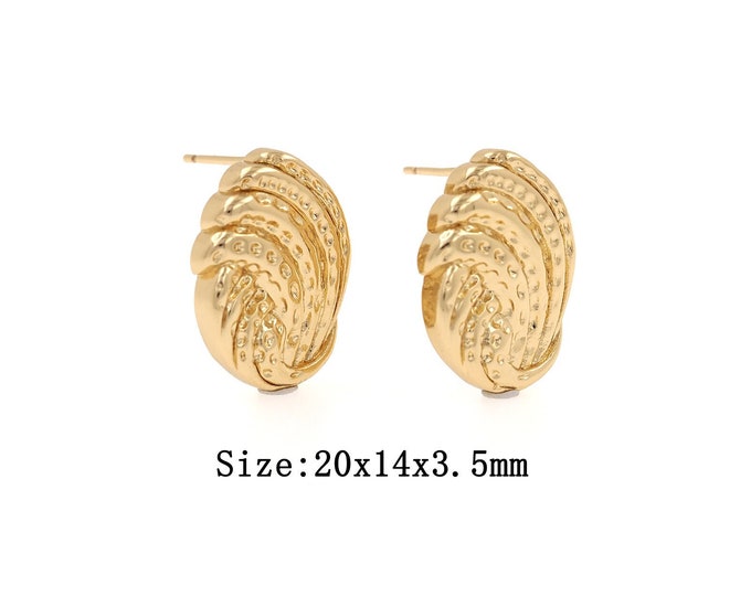 Oval Stud Earrings,18K Gold Filling Oval Stud Earrings,Exquisite Jewelry Geometric Stud Earrings,Gold Hoop Stud Earrings