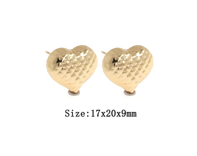18K Gold Filled  Heart Stud Earrings,Heart Stud Earrings,Gold Minimalist Stud Earrings,Hypoallergenic
