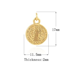 18K Gold Filled Saint Jude Pendant,Gold Dainty CZ St.Juda Charms,Religion Charm Bracelet Necklace for DIY Jewelry Making Supply