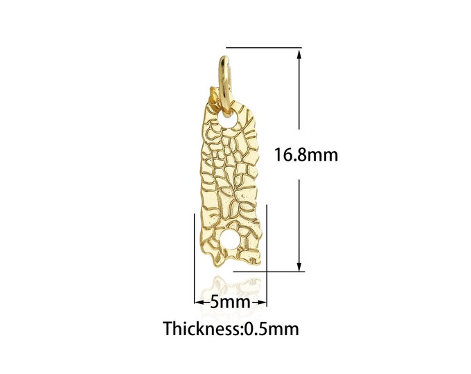 18K Gold Filled Square Charm,Rectangular Necklace, Dainty Square Pendant,Dainty Charms Pendant DIY Jewelry Supplies,