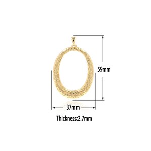 18K Gold Filled Oval Pendant,Gold  Dainty Charms, Minimalist  Charm Bracelet Necklace for DIY Jewelry Making Supply