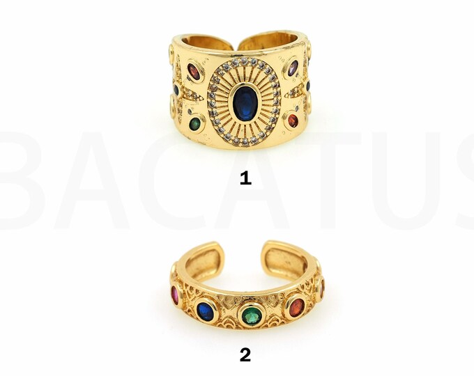 18K Gold Filled Tube Ring,Gold Dainty CZ Open Ring,Simple Ring,Gift for Her