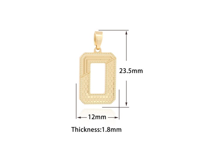 18K Gold Filled Square Charm,Rectangular Necklace, Dainty Square Pendant,Hollow Pendant DIY Jewelry Supplies,23.5x12x1.8mm
