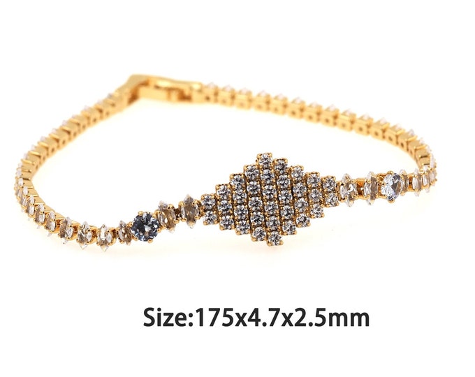 18k Gold Filled Tennis Bracelet,Gold Dainty CZ Diamond Bracelet,Simple Bracelet,Gift for Her