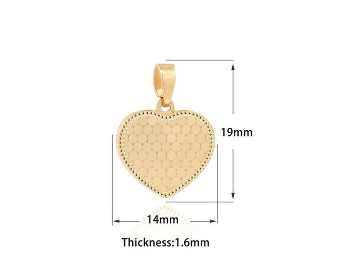 Heart Charm 18K Gold Filled Dainty Heart Pendant Dainty Love Pendant,Gold Heart Pendant,DIY Jewelry Supplies,19x14x1.6mm