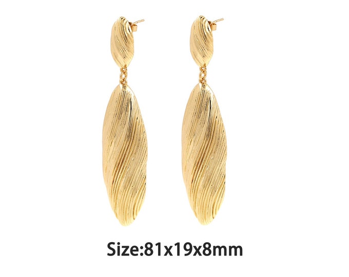 1 pair 18K Gold Filled Drop Stud Earrings,Gold Dainty Bohemian Stud Earring,Simple Stud Earrings,Gift for Her