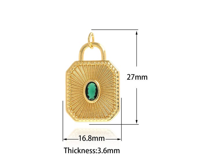 18K Gold Filled Square Pendant,Gold  Dainty Eye Charms,CZ Devil Eye Charm Bracelet Necklace for DIY Jewelry Making Supply