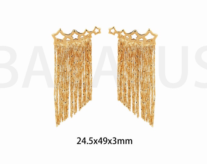 Statement Earrings, Dainty Earrings,18K Gold Filled Drop Earrings,Fashion Earrings,Thin Tassel Earrings,Gift For Her,24.5x49x3mm