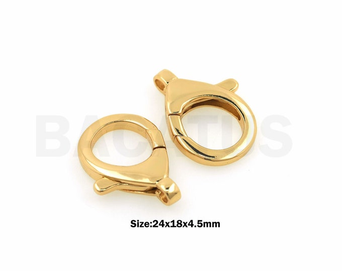 Rotatable Tail, Spring Clasp,Necklace Clasp,Lobster Clasp,18K Gold Filled  Carabiner Clasp, Bracelet Clasp,DIY Jewelry Supplies,24x18x4.5mm