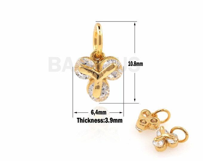 1PCS Cubic Zirconia Pendant, CZ Pendant, Simple Necklace, Filled Gold Jewelry, Suitable For Jewelry Making Supplies 10.8x6.4x3.9mm