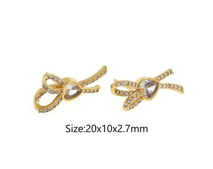 1pair 18K Gold Filling Bow Stud Earrings,Gold Bow Stud Earring,Simple Stud Earrings,Gift for Her
