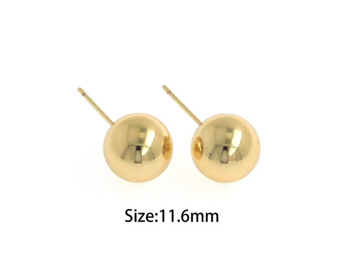 1 pair 18K Gold Filled Ball Stud Earrings,Gold Dainty Ball Stud Earring,Simple Stud  Earrings,Gift for Her