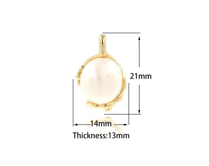18K Gold Filled Water Drop Pearl Pendant Teardrop Pearl Pendant Necklaces, Jewelry Products DIY Jewelry Supplies,21x14x13mm