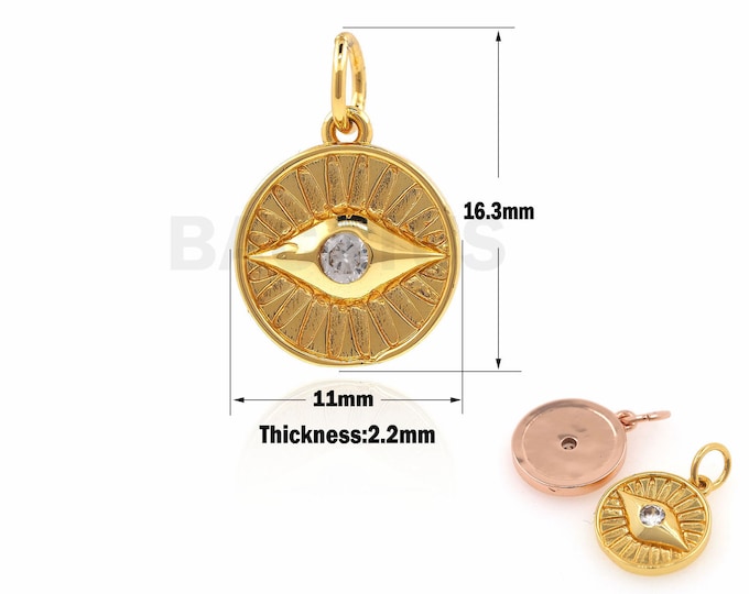 1PCS Round Eye Pendant, Eye Charm, Single Eye Pendant, Suitable For Jewelry Making Supplies 16.3x11x2.2mm